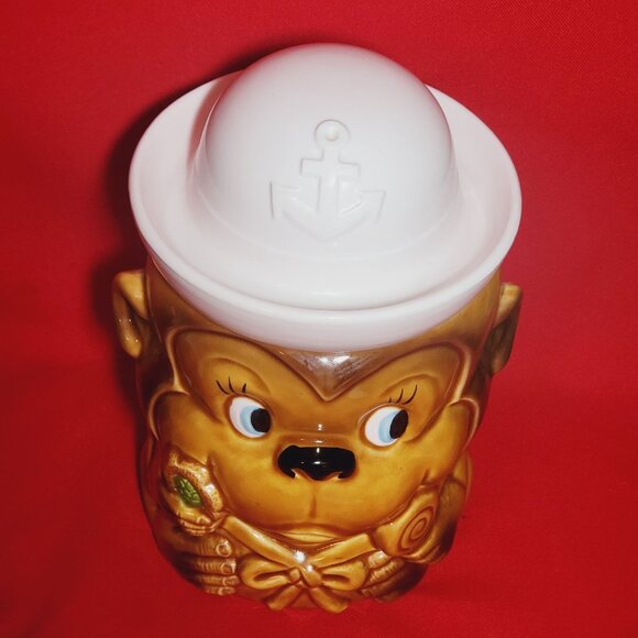 Vintage Sailor Monkey Ceramic Cookie Jar Japan Kitchen Decor Collectible - Picture 4 of 14